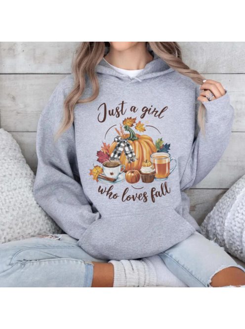 Grafguru "Just a Girl Who Loves Fall" Unisex Pulóver – Az Ősz Szerelmeseinek