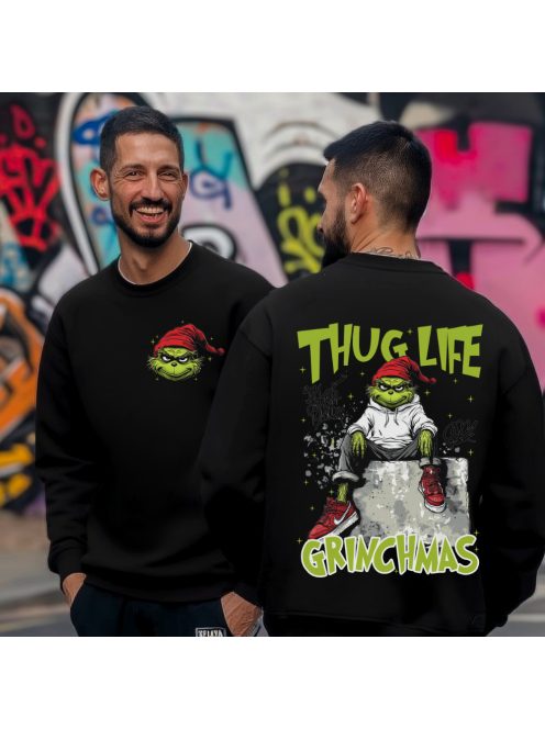 Unisex pulóver Grafguru - Thug Life Grinchmas